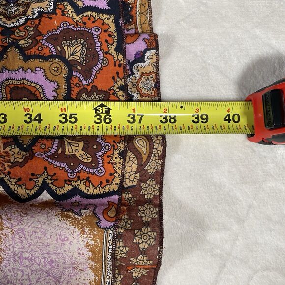 Vtg Women's Sz 1X Patchwork Midi Skirt Tiered Boho Hippie Festival CottageCore - Picture 4 of 5